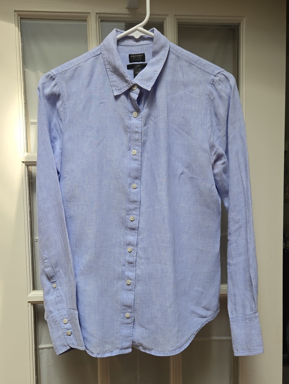 J. Crew Irish Linen Blue Button-Down Shirt